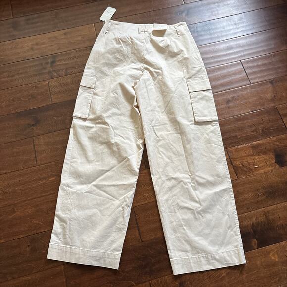 NWT A New Day Stretch High Waisted Wide Leg Cargo Pants Cream Women's Size 6 - Picture 8 of 12